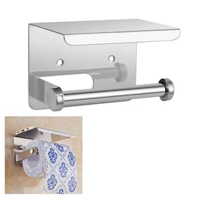 Suporte Papel Higienico Inox Banheiro Lavabo Apoio Celular Porta Objeto Prateleira Multiuso Parede Resistente Organizaçao