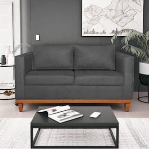 Sofá 2 e 3 Lugares Europa 180cm Conforto e Elegância Linho Cinza Escuro