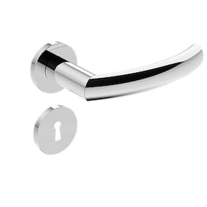 Fechadura Externa Stam Ix40 40mm Inox Polido Cromada Roseta Redonda Interna