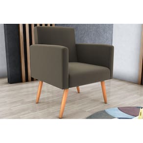 Poltrona Decorativa Dallas Suede Cappuccino B255 - Matrix