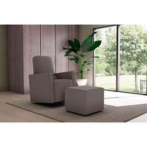 Poltrona Amamentação Balanço C/Puff Annecy Suede Cappuccino B255 - Matrix