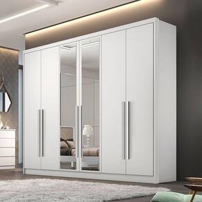 Guarda Roupa Roma 6 Portas 6 Gavetas Clic Móveis Branco