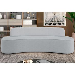 Sofá 3 Lugares Para Sala De Estar Living 180cm Koane D06 Linho Cinza Claro - Mpozenato