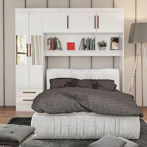 Guarda Roupa Modulado Paris 5 Portas Com Espelho E 2 Gavetas Branco
