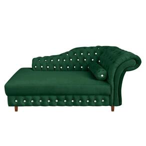 Divã Chesterfield Juliette 160cm Pés Chanfrado Suede Verde