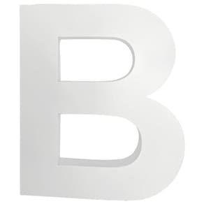 Letra B Fachada Plástico Alta Resistência 10Cm Abs Branco