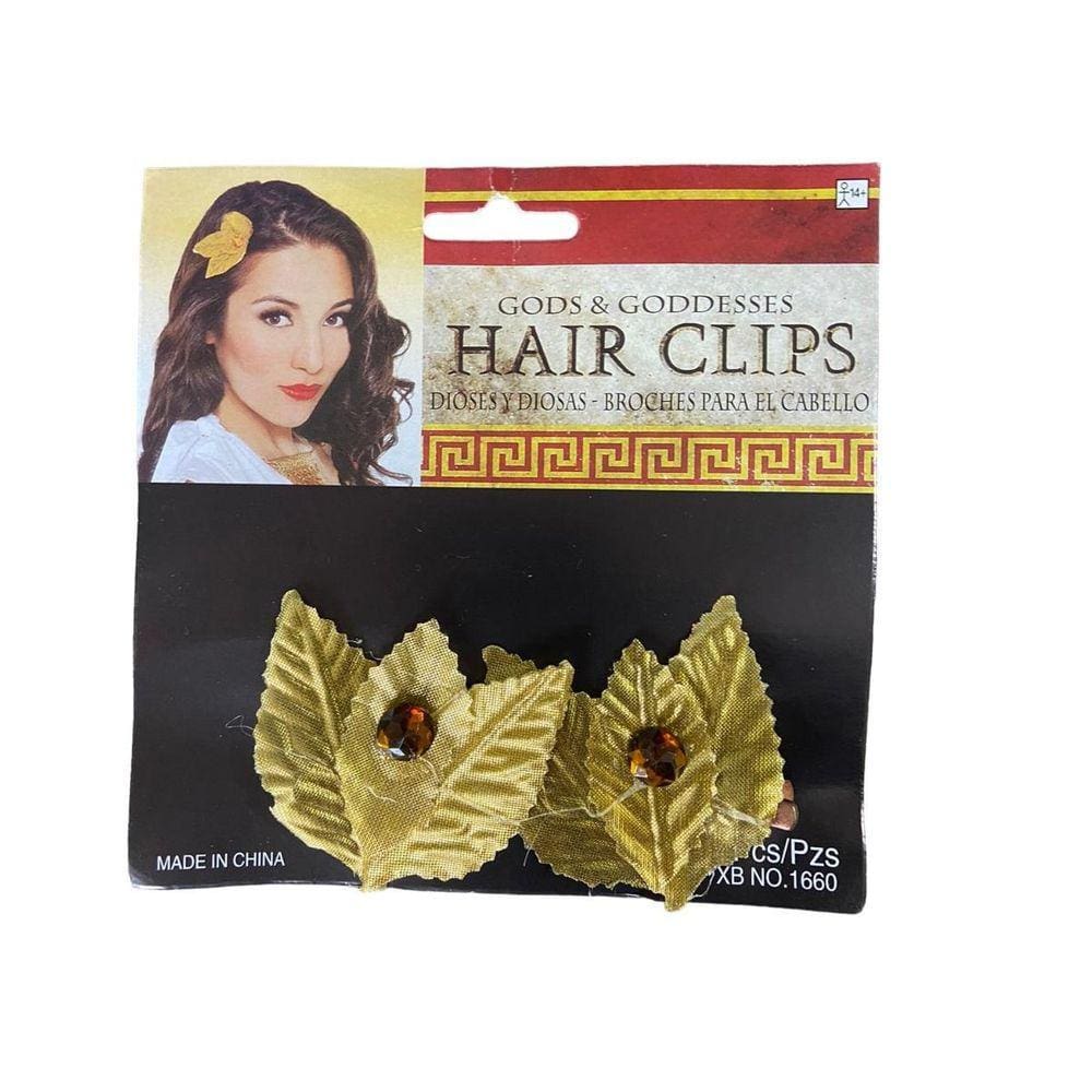 Presilhas De Cabelo Acessório Com Flor Dourada 6Cm -Kit 2Un