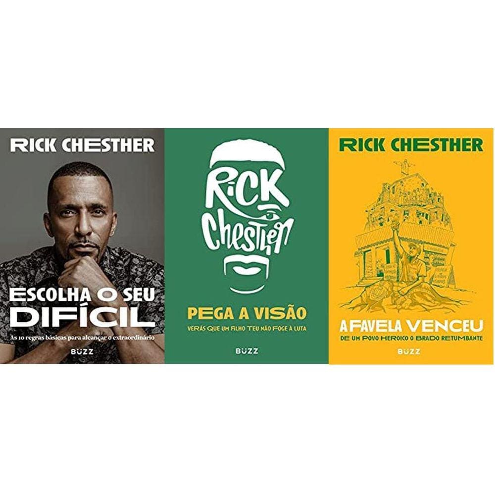 Kit 3 Livros Rick Chesther Escolha O Seu Difícil + A Favela