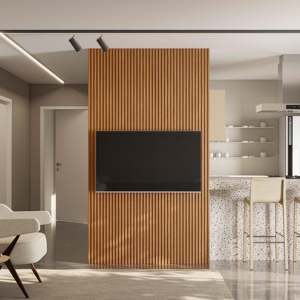 Painel Decorativo Ripado Para Parede Mahalo 140X250 Mdp Nature G77