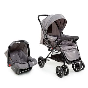 Carrinho com Bebê Conforto Travel System Choice Cinza Voyage