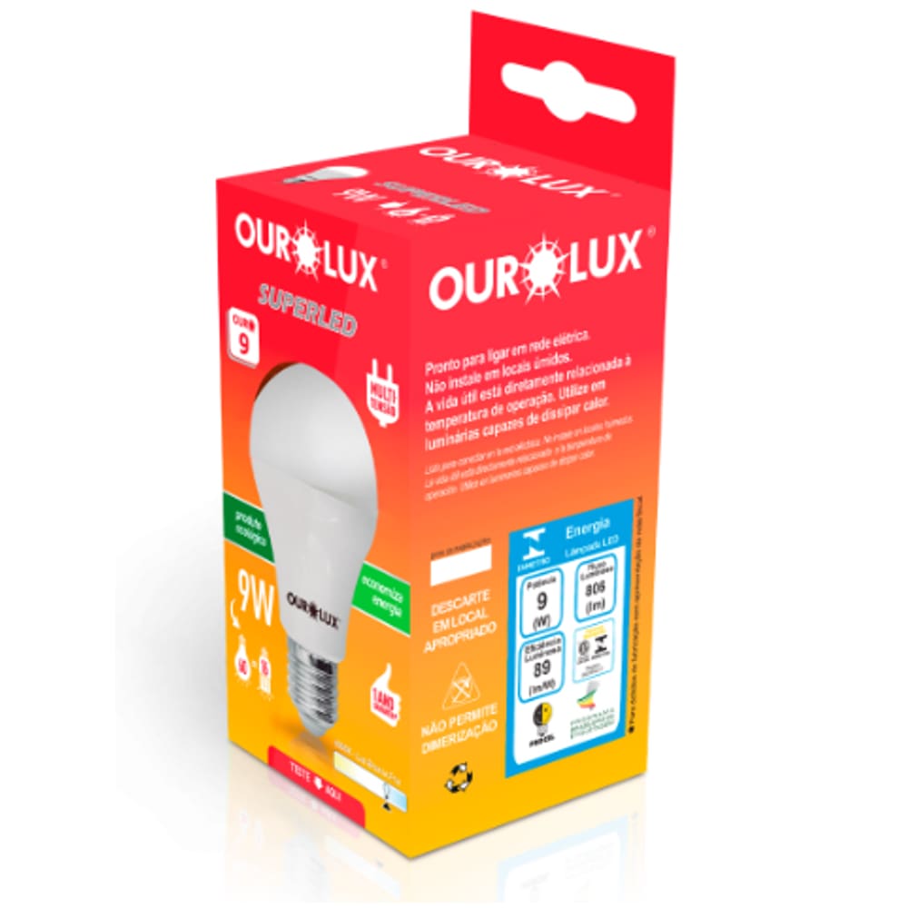 Superled Ouro 9W Bivolt 6500K - Ourolux