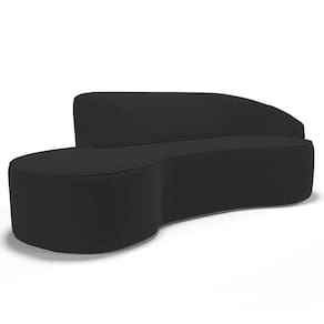 Sofá Living 3 Lugares 210cm Braço Direito Mozart D06 Veludo Preto - Mpozenato