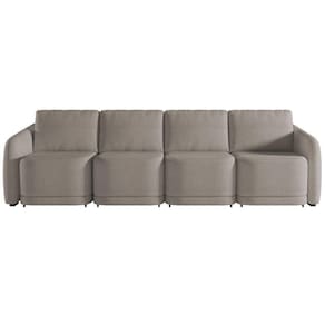 Sofá Cama Casal Para Sala 436cm Polska K04 Bouclê Bege Escuro - Mpozenato
