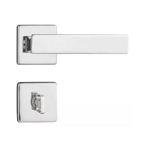 Fechadura De Porta Pado 701 Roseta Quadrada Banheiro - Wc - Cromado