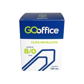 Clips De Papel Gooficce 8/0 Com 180 Unidades 500G
