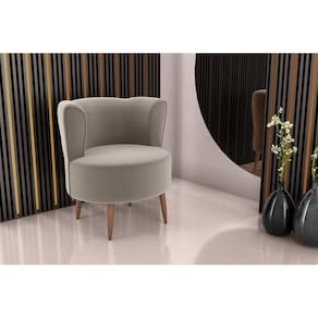 Poltrona Decorativa Savana Veludo Cappuccino E434 - Matrix