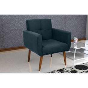 Poltrona Decorativa Havana Suede Petroleo B257 - Matrix