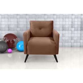 Poltrona Decorativa Bahamas Veludo Ferrugem E435 - Matrix