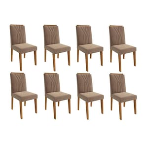 Cadeira Sala de Jantar Nicole Kit 8 Un Savana/Suede Pluma - Cimol