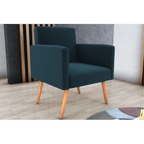 Poltrona Decorativa Dallas Suede Petroleo B257 - Matrix