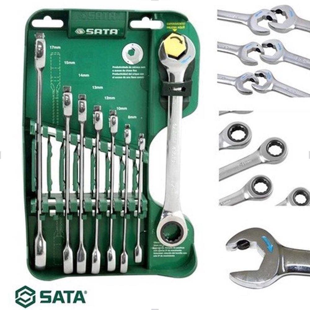 Jogo de Chave Estrela 6 a 32mm ST08007ASJ 8pçs Sata