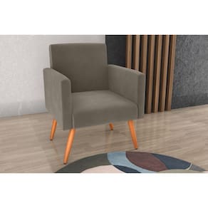 Poltrona Decorativa Dallas Veludo Cappuccino E434 - Matrix