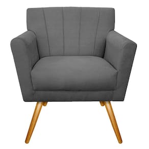 Kit Diva Recamier Vanessa 160cm Lado Direito E 01 Poltrona Laura Suede Cor Cinza