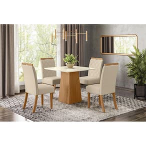 Mesa de Jantar Dora 90 4 Cad. Bella Linho - Henn