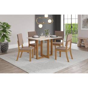 Mesa de Jantar Natali 120 4 Cad. Milla Amendoa - Henn