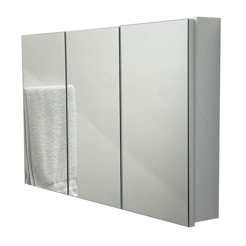 Espelho Para Banheiro Armário 3 Portas Com Fundo - 80Cm