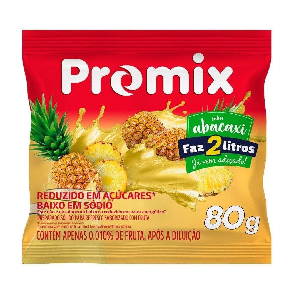 Refresco em Pó Promix Abacaxi 80g - Embalagem com 24 Unidades