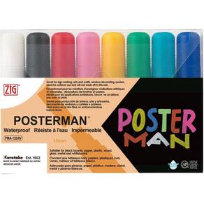 Estojo Marcador Zig Posterman Big Broad Set 8 Cores Pma-120