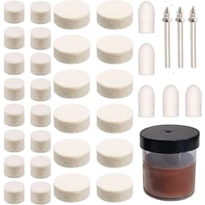 Kit 37 Acessórios Para Polir Discos De Feltro Micro Retífica