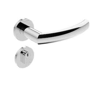 Fechadura Externa Stam Ix40 40mm Inox Polido Cromada Roseta Redonda Externa