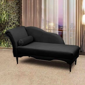 Chaise Longue Divã Copenhagen Veludo Preto 160 Speciale Home Preto Veludo