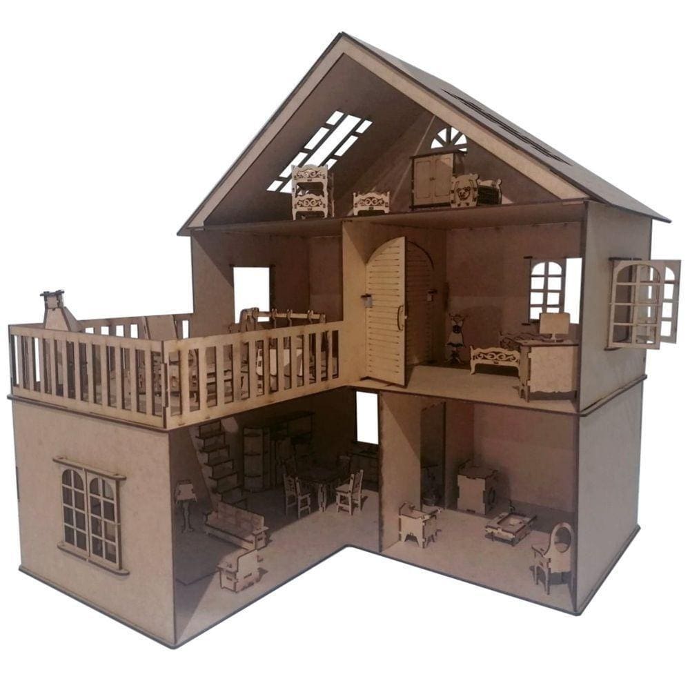 Casa Casinha Para Boneca Polly Lol Com Varanda 60 Cm
