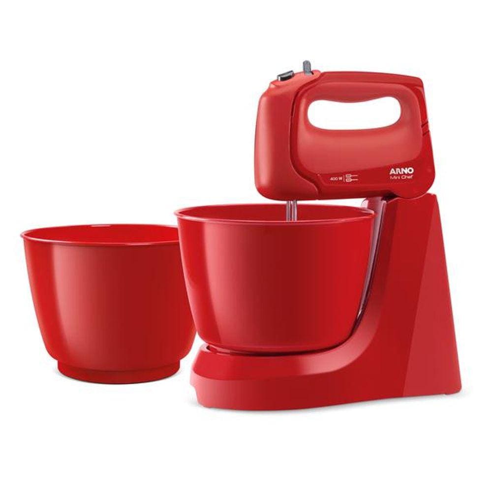 Batedeira Mini Chef Portátil 400w com 2 tigelas de 4L