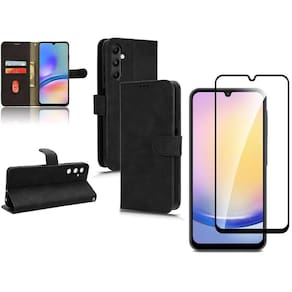 Kit Capinha Carteira Flip Para Samsung A25 + Película 3D