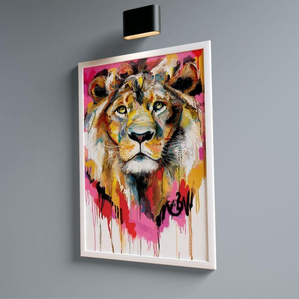 Quadro Leão Grafite Color