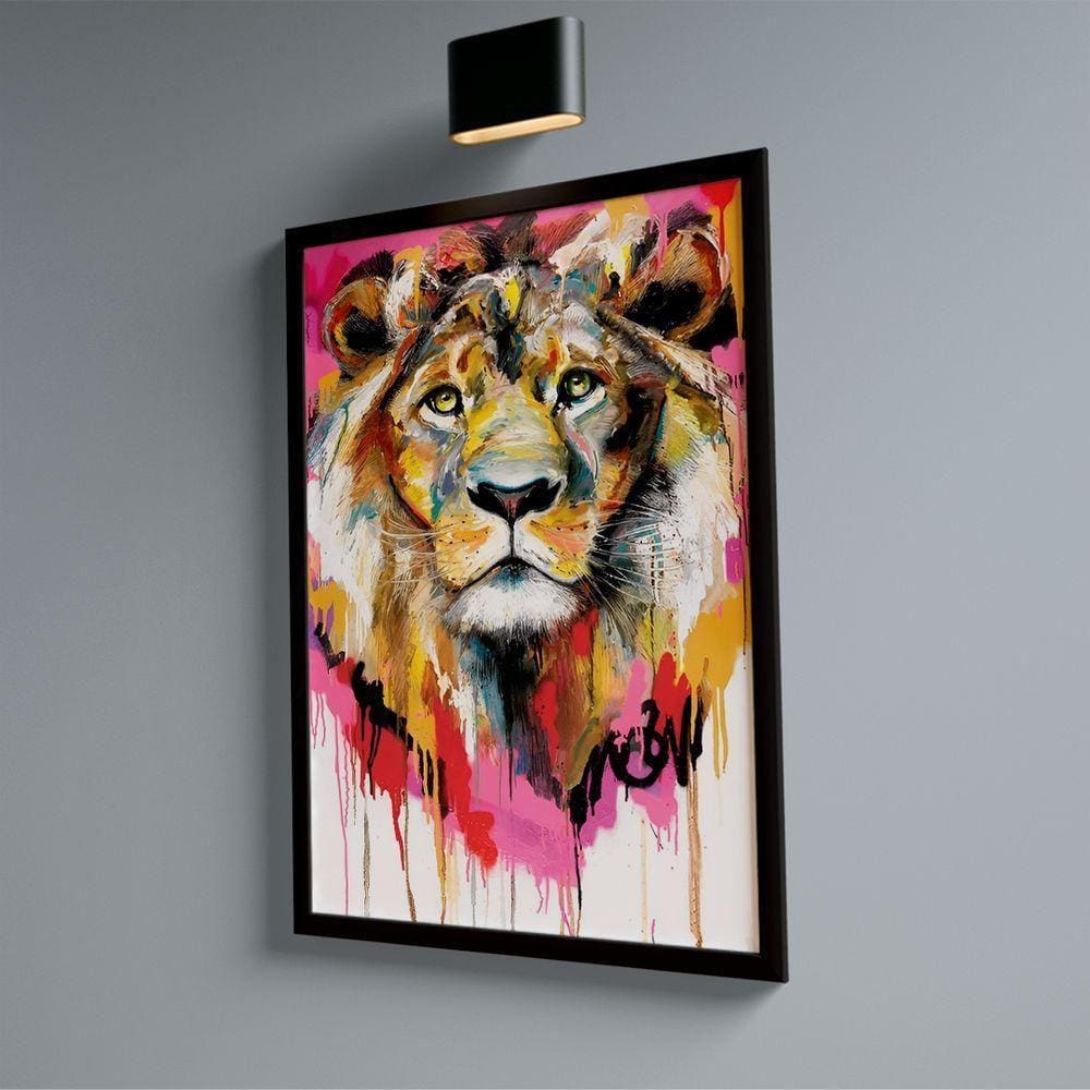 Quadro Leão Grafite Color