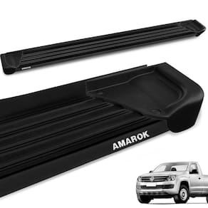 Estribo Lateral Amarok 2010 a 2023 Cab. Simples Aluminio Preto A1 Gtnox