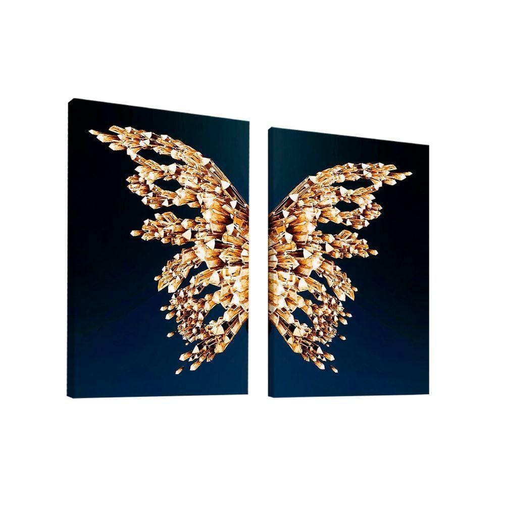 Kit Quadros Dupla Asa De Borboleta