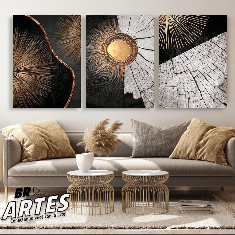 Quadro Trio árvore Textura -- Br Artes