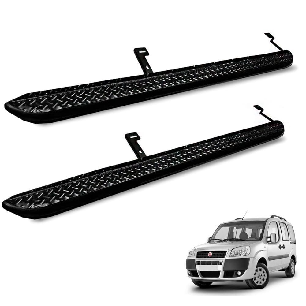 Estribo Lateral Doblo 2001 a 2021 Chapa Aluminio Preto