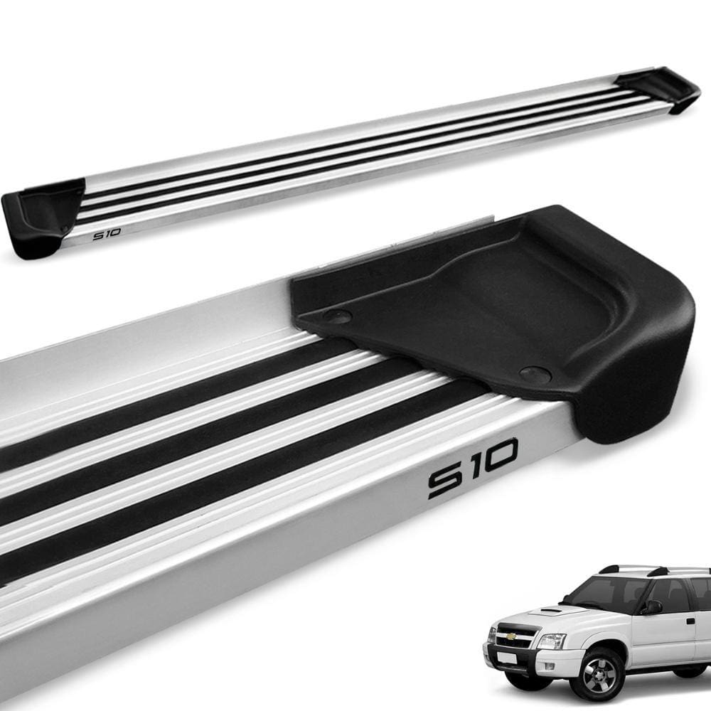 Estribo Lateral S10 Cab. Dupla 1995 a 2011 Aluminio Natural A1 Gtnox