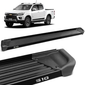 Estribo Lateral S10 Cab. Dupla 2012 a 2023 Aluminio Preto A3 Gtnox