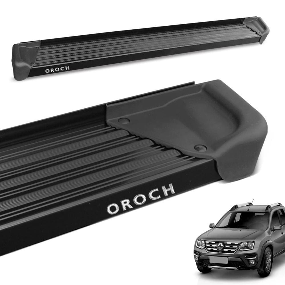 Estribo Lateral Oroch 2016 a 2024 Aluminio Preto A3