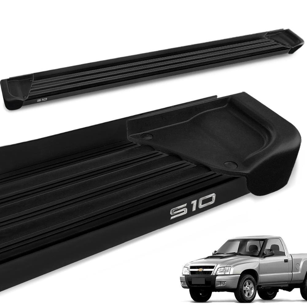 Estribo Lateral S10 Cab. Simples 1995 a 2011 Aluminio Preto A1 Gtnox