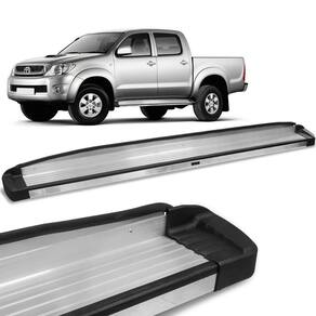 Estribo Hilux 2005 a 2015 Alumínio Prata Elegance Bepo