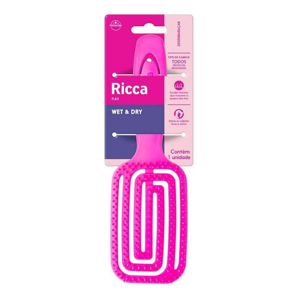 Escova Flex Wet & Dry Rosa - Ricca 812